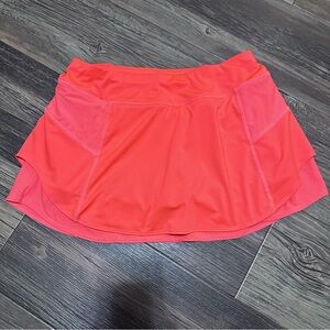 Athleta coral orange workout skirt skort women's S built in shorts